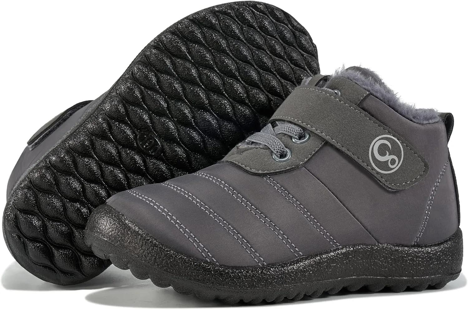 Ablanczoom Boys Girls Winter Snow Boots - Comfortable Warm Fur Lined Toddler Boot Outdoor Waterproof Slip On Walking Ankle Booties For Little Kid