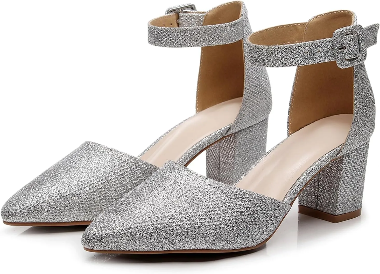 AOQUNFS Women Closed Toe Heels Ballroom Salsa Pumps Practice Performance Dancing Shoes,8005