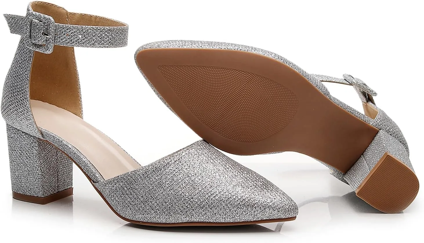 AOQUNFS Women Closed Toe Heels Ballroom Salsa Pumps Practice Performance Dancing Shoes,8005