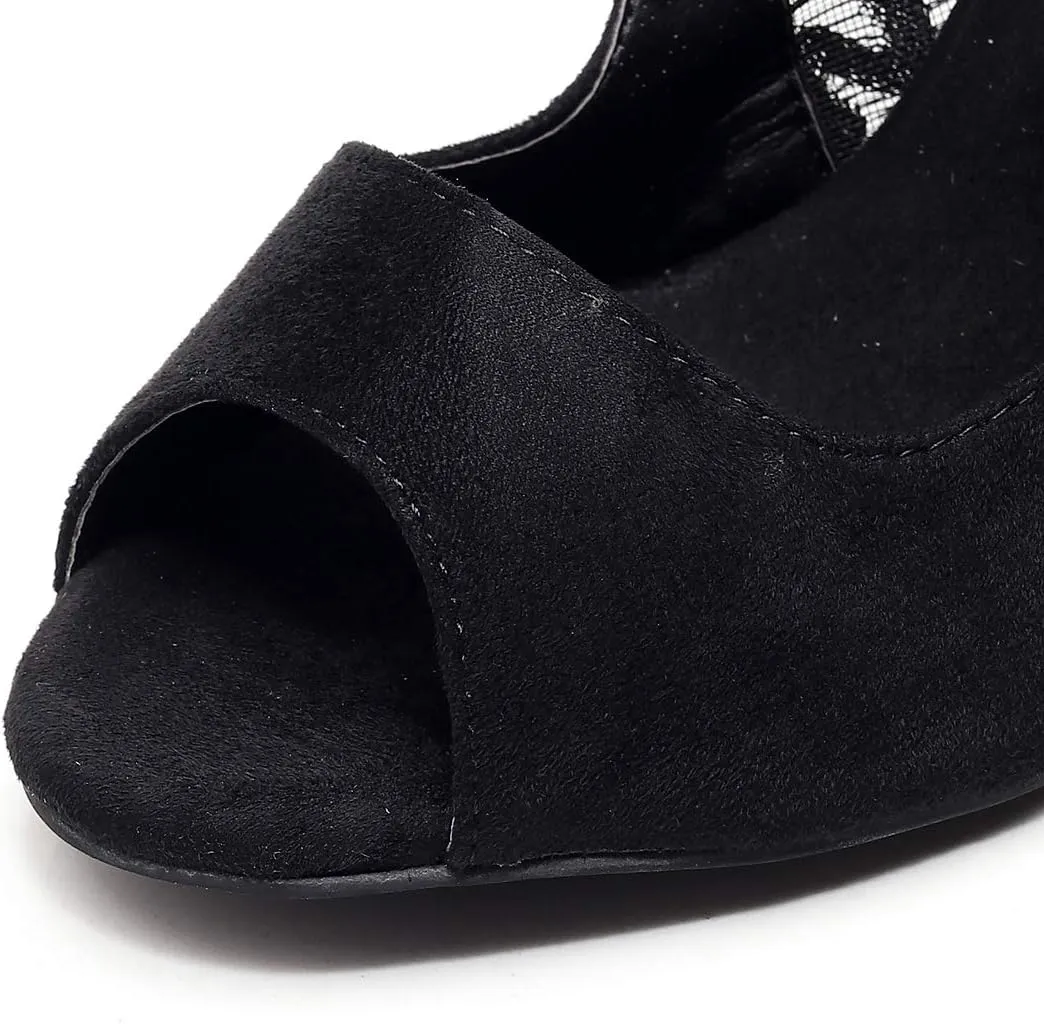 Ballroom Dance Shoes Women Heel Sandals Women Latin Salsa Bachata Performance Dance Shoes Suede Sole Wedding Dancing Shoes 10 cm Heel