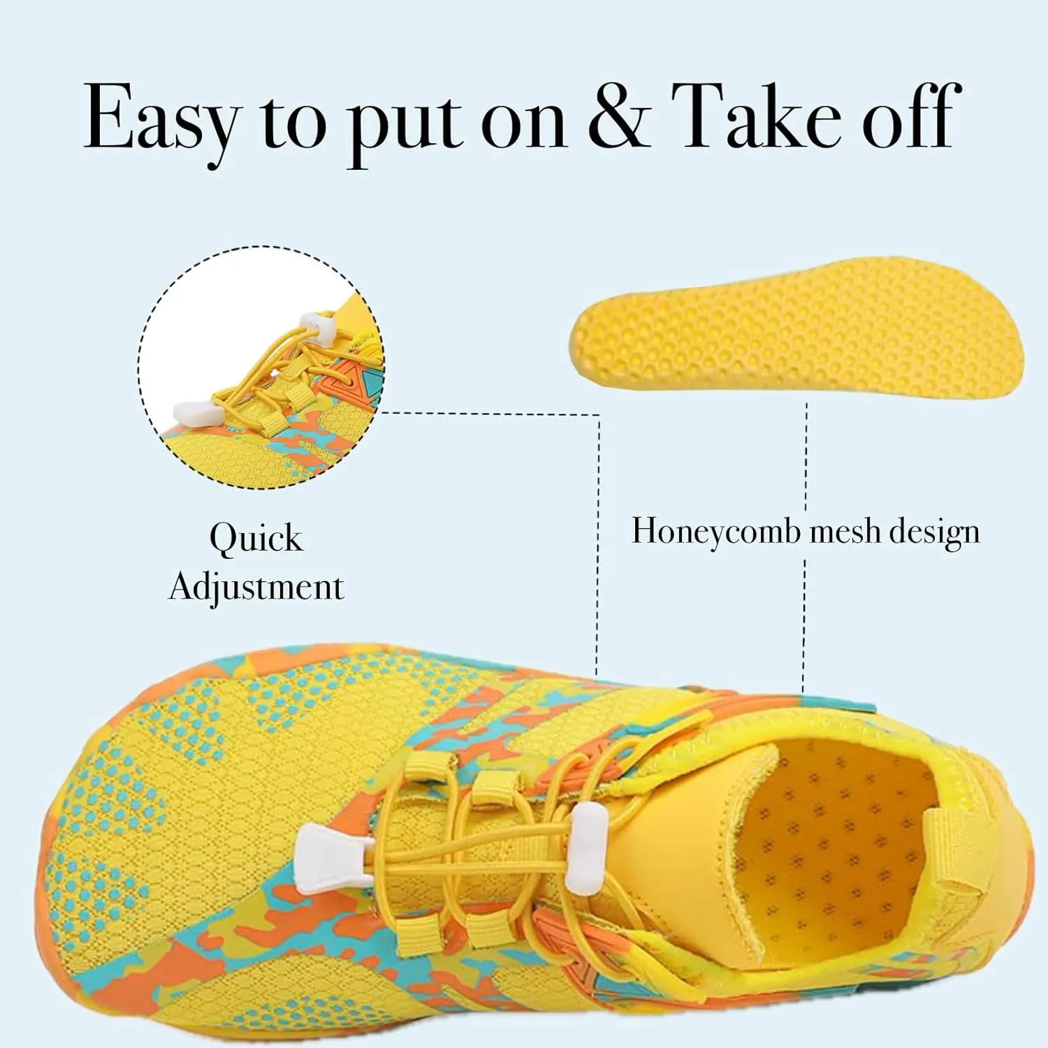 Barefoot Water Shoes for Women Men, Barefoot Shoes with Wide Toe Box, Non-Slip & Quick Dry Breathable Beach Pool Aqua Swim Surf Hiking Walking Shoes