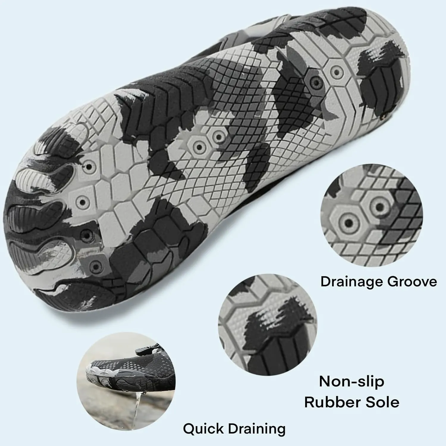 Barefoot Water Shoes for Women Men, Barefoot Shoes with Wide Toe Box, Non-Slip & Quick Dry Breathable Beach Pool Aqua Swim Surf Hiking Walking Shoes