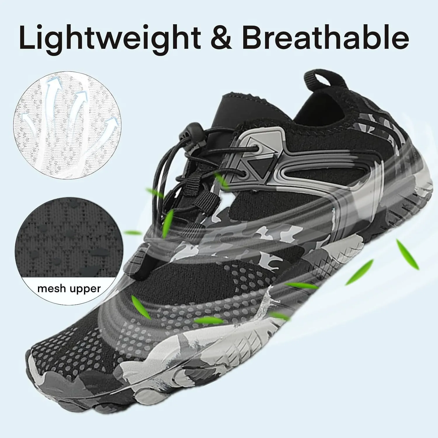 Barefoot Water Shoes for Women Men, Barefoot Shoes with Wide Toe Box, Non-Slip & Quick Dry Breathable Beach Pool Aqua Swim Surf Hiking Walking Shoes