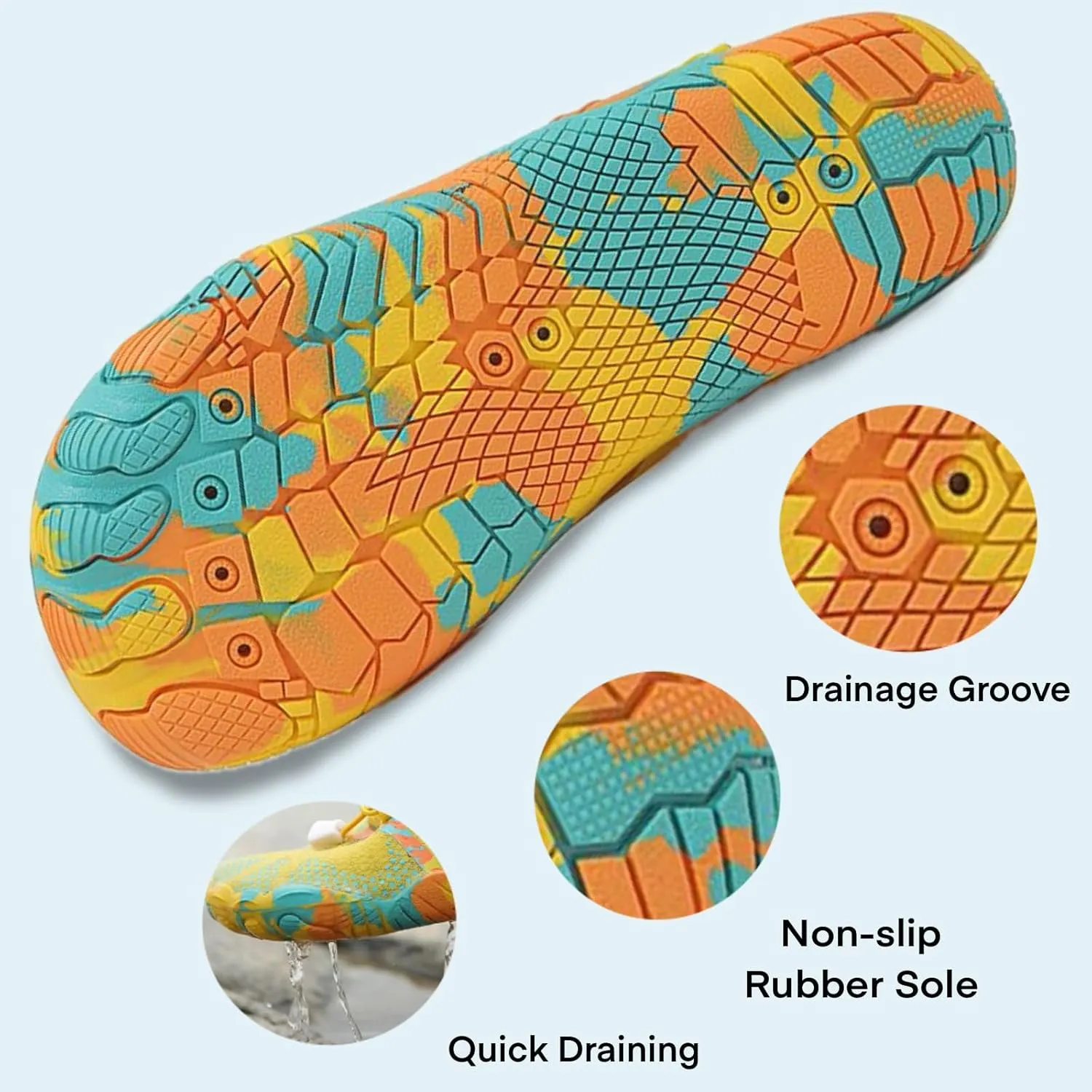 Barefoot Water Shoes for Women Men, Barefoot Shoes with Wide Toe Box, Non-Slip & Quick Dry Breathable Beach Pool Aqua Swim Surf Hiking Walking Shoes