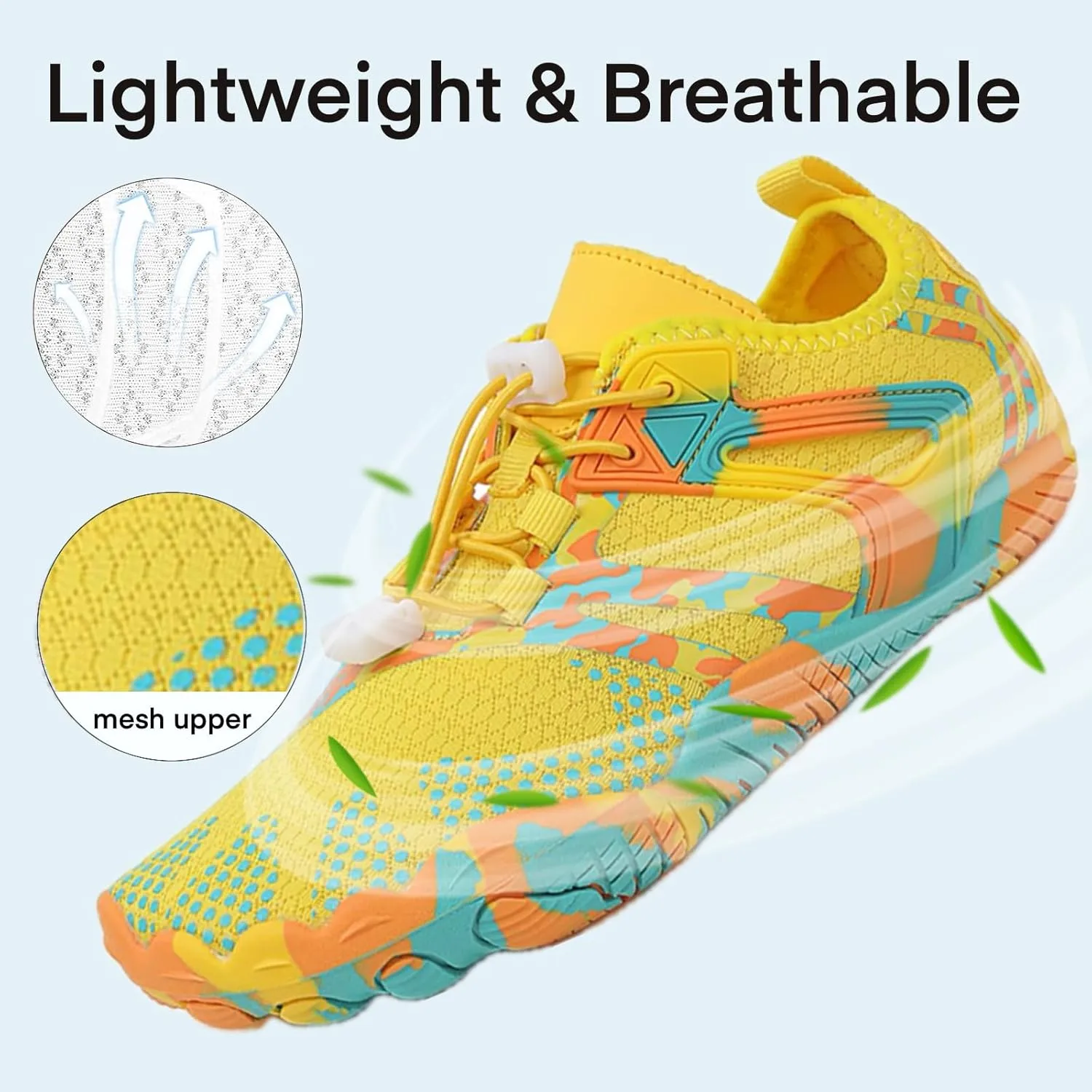 Barefoot Water Shoes for Women Men, Barefoot Shoes with Wide Toe Box, Non-Slip & Quick Dry Breathable Beach Pool Aqua Swim Surf Hiking Walking Shoes