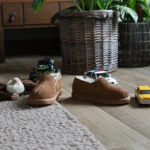 Children's 'Toby' Sheepskin Slippers - Chestnut