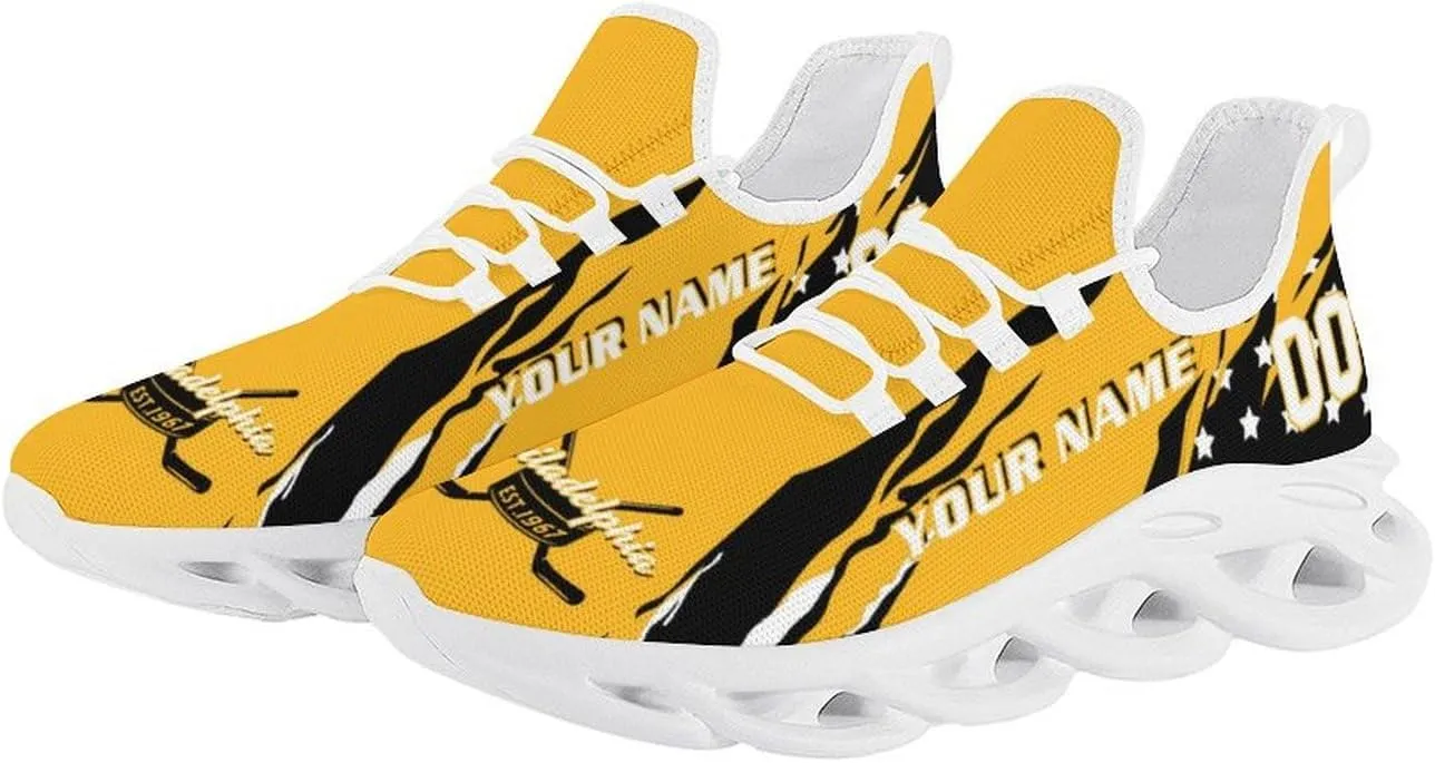 Custom Hockey Sneakers Personalized Breathable Fans Gifts Add Name & Number Workout Athletic Gym Slip-on Shoes for Men Women