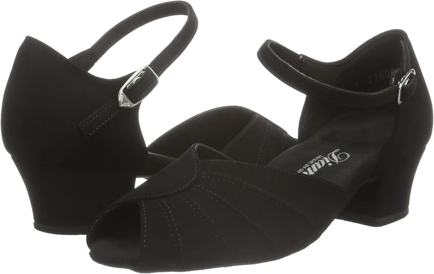 Diamant Ladies Dance Shoes 001-103-040 - Nubuk Black - 3,7 cm Cuban