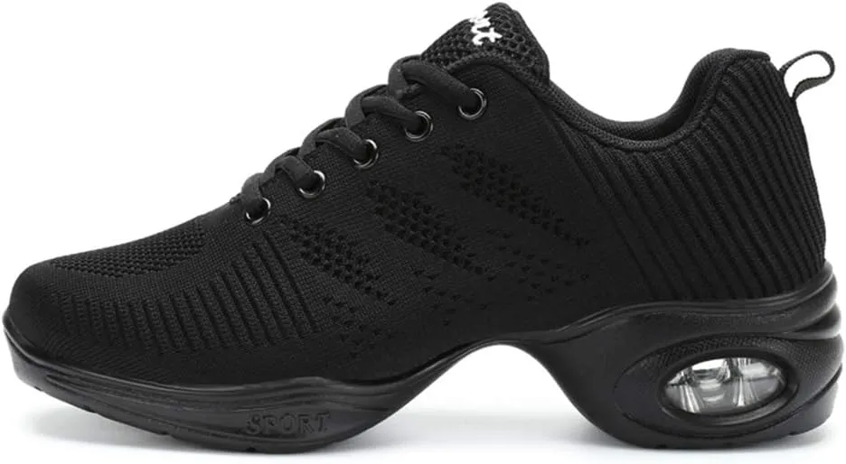 DKZSYIM Men and Women's Modern Dance Sneakers Lace-up Breathable Ballroom Performance Practice Dancing Sneakers,Model T01