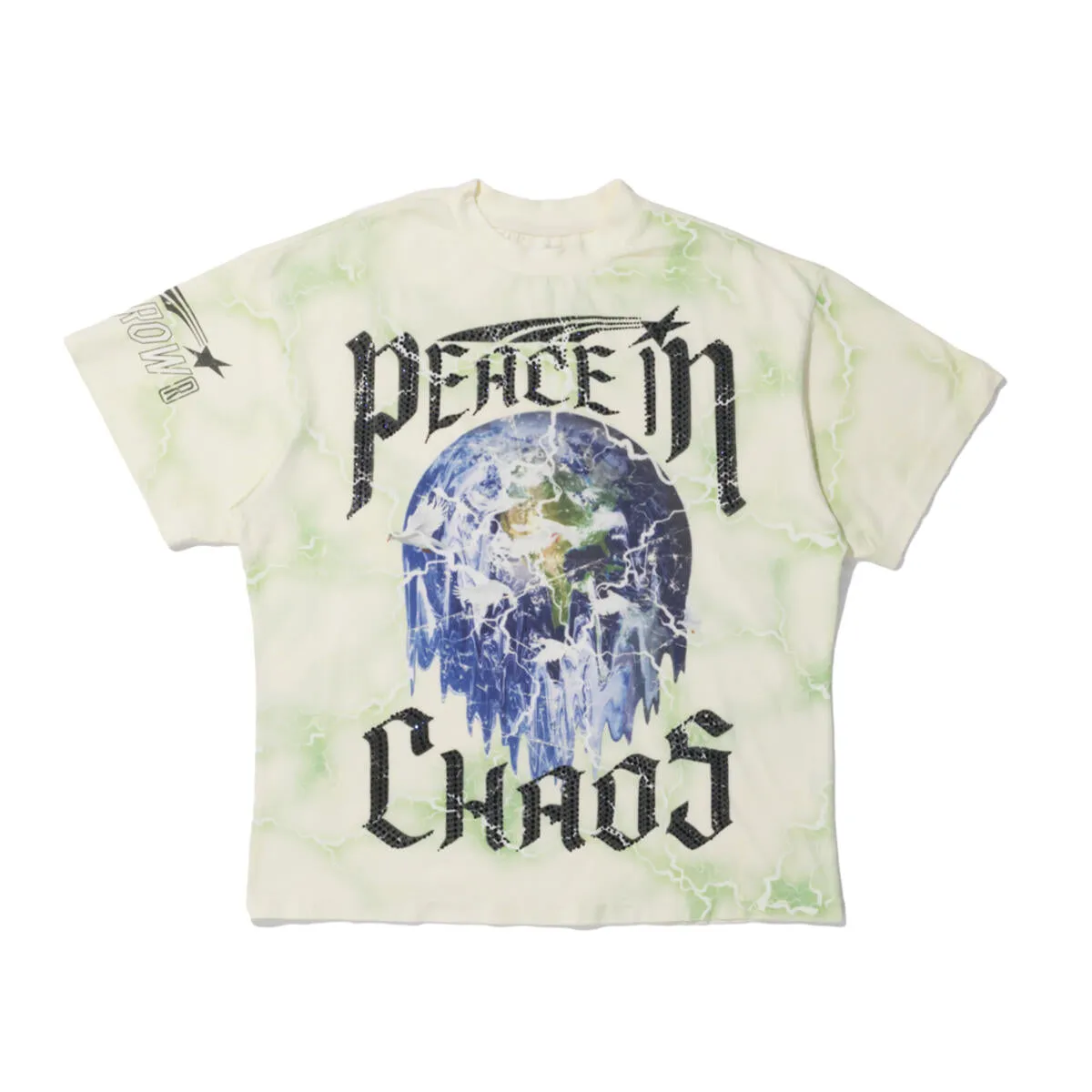 FIRST ROW MEN SHORT SET PEACE IN CHAOS YELLOW WASH