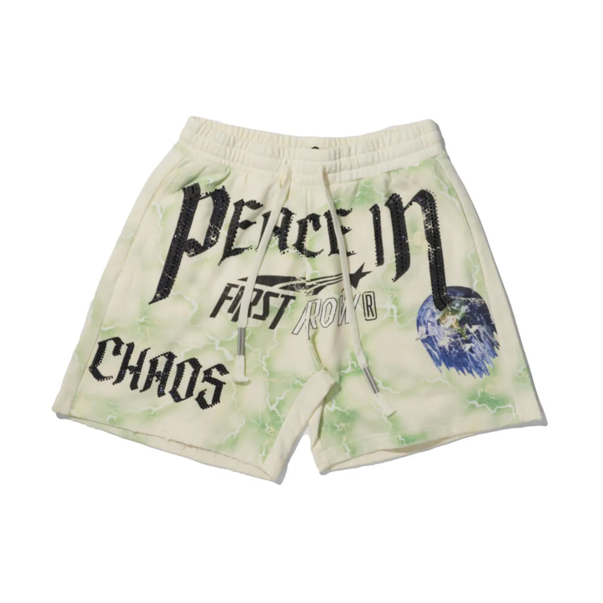 FIRST ROW MEN SHORT SET PEACE IN CHAOS YELLOW WASH