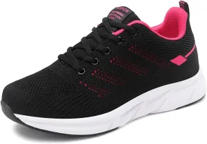 HINDOLA Womens Sneakers Lightweight Running Shoes Mesh Breathable Fashion Sneakers Athletic Comfortable Casual Non Slip Walking Shoes