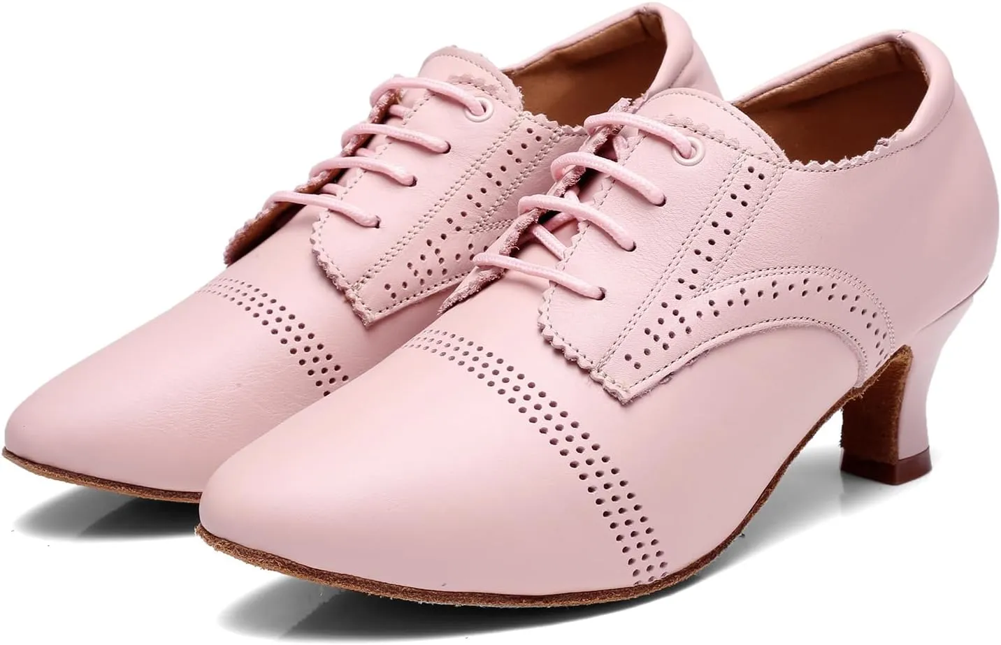 HIPPOSEUS Women's Closed Toe Latin Dance Shoes Lace up Ballroom Modern Salsa Rhythm Dance Teaching Practice Shoes,Model WDL