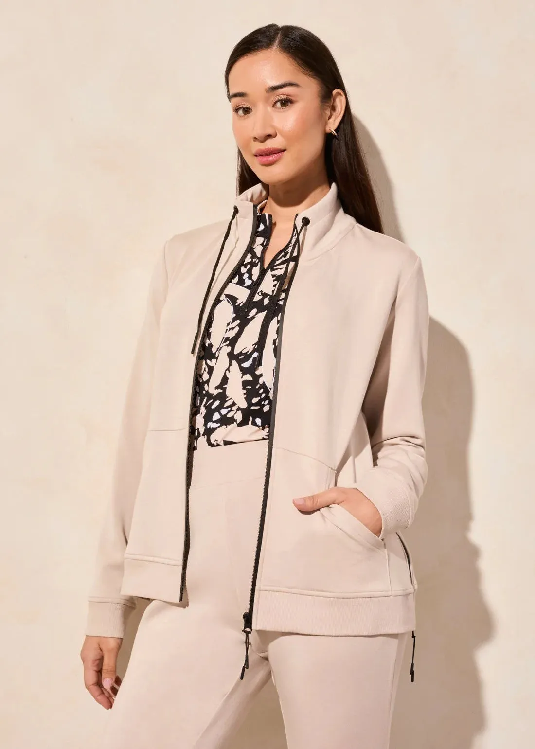 Long Sleeve Mockneck Cardigan [Sand Dune-2064O]