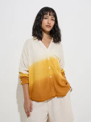 LOV Off-White Ombre-Finish Shirt