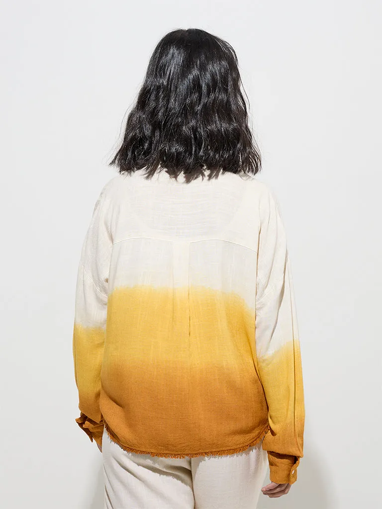 LOV Off-White Ombre-Finish Shirt