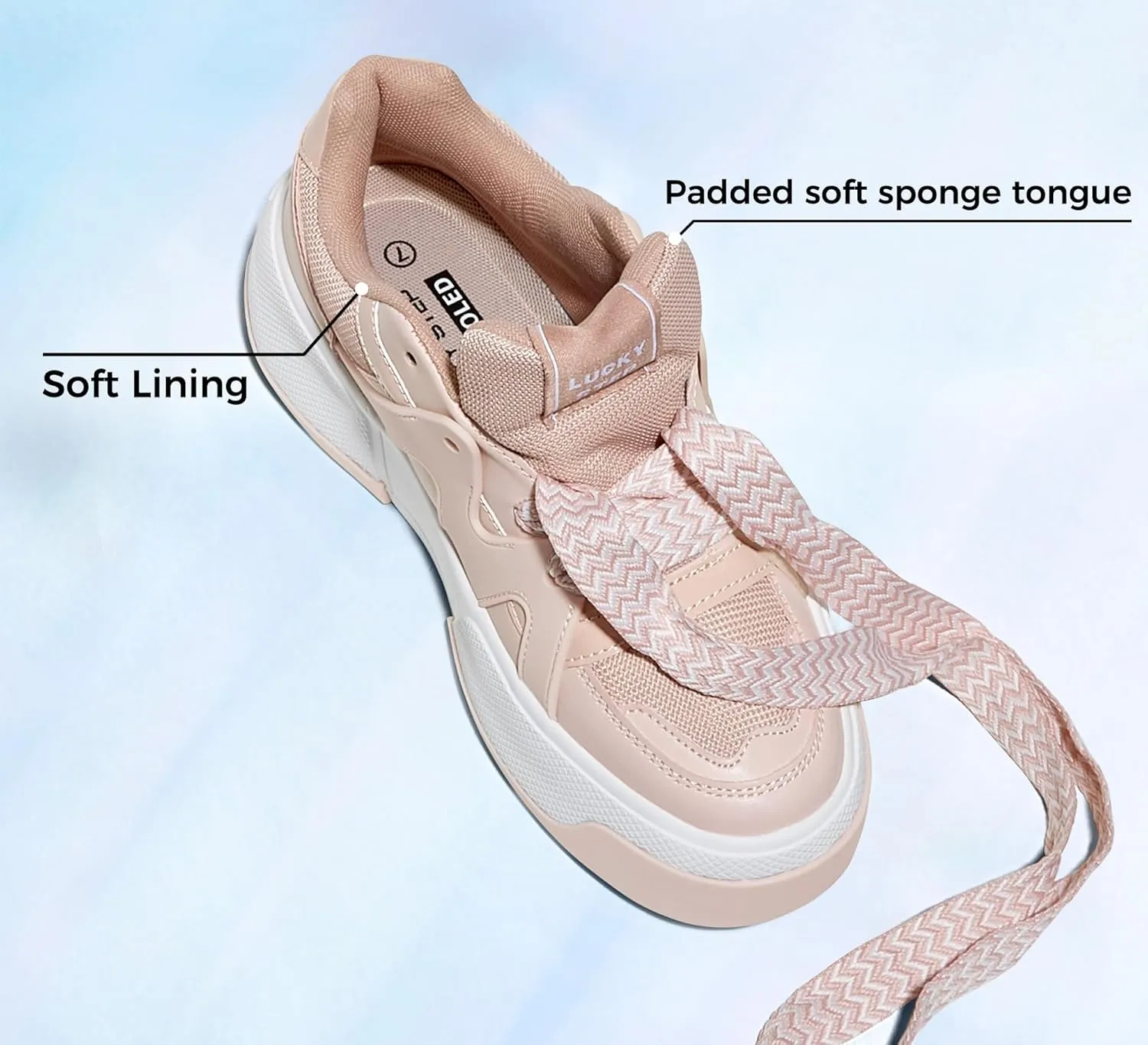 LUCKY STEP Womens Platform Fashion Sneakers Lace up Casual Faux Leather Comfortable Thick Sole Tennis Walking Shoes