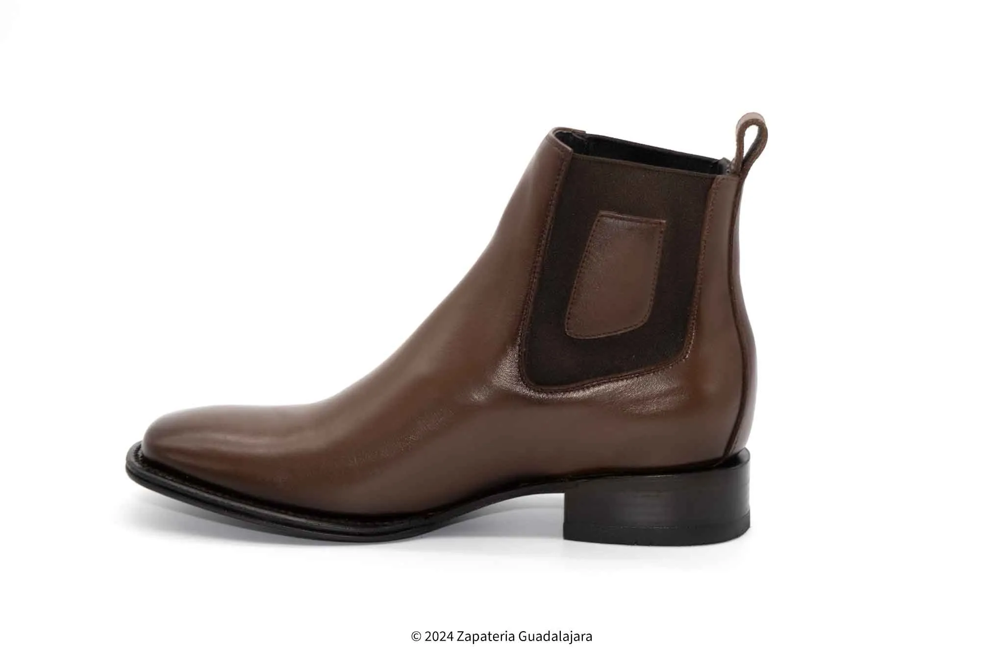 MEN WIDE SQUARE TOE FADED BROWN LEATHER BOOT - 782B2716
