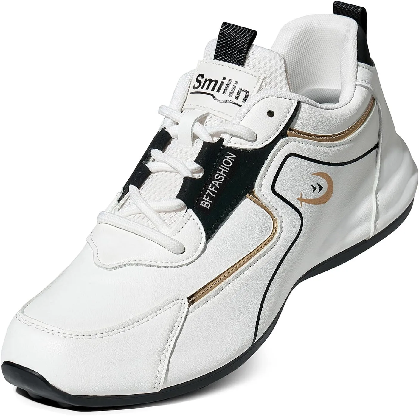 Men's Fashion Casual Sneakers Breathable Lace-up White Walking Shoes Daily Comfortable Non Slip Low Top Tennis Shoes