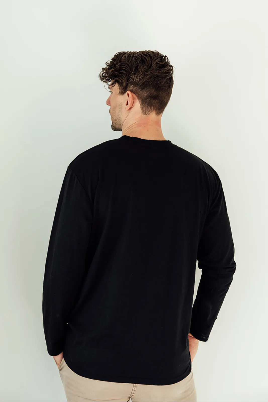 Mens Merino Long Sleeve T-Shirt - Black