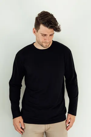 Mens Merino Long Sleeve T-Shirt - Black