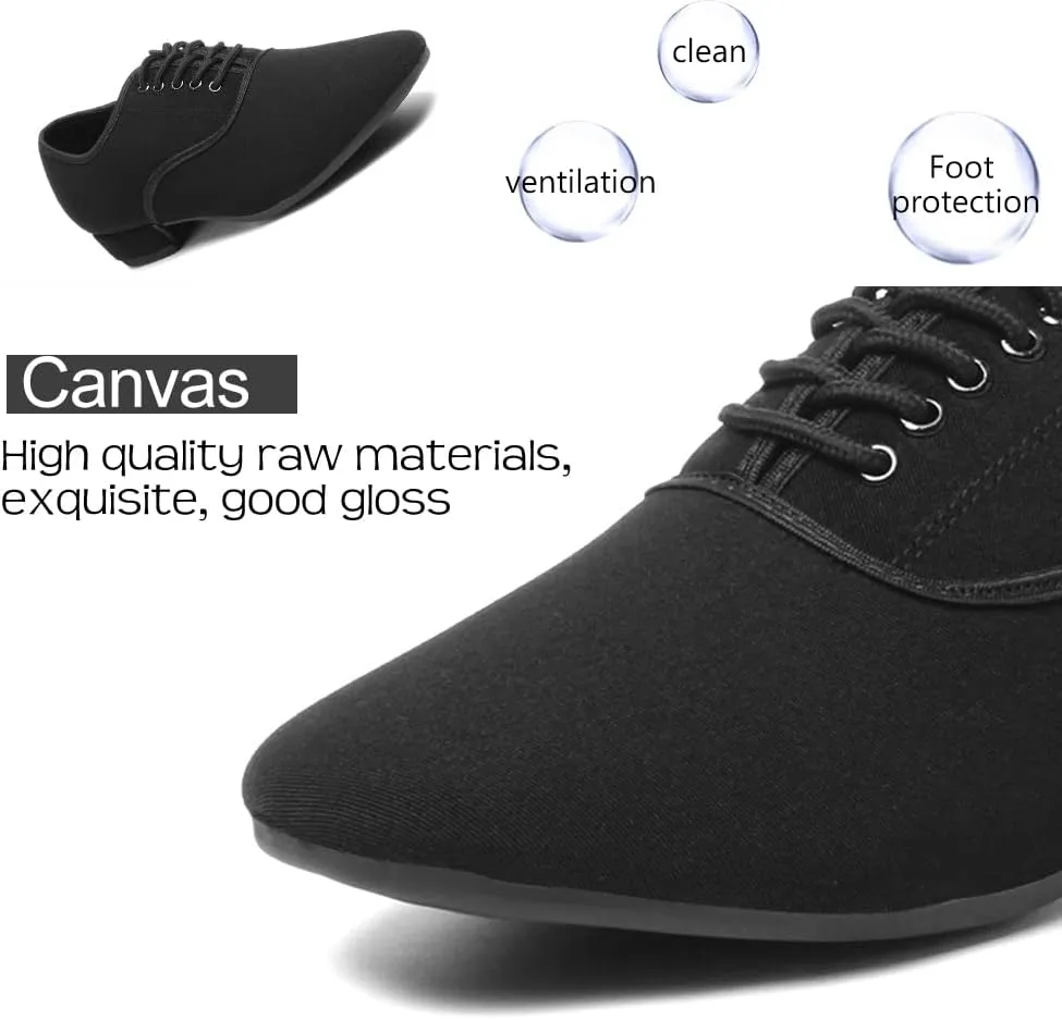 Men's Style Ballroom Tango Latin Dance Shoes Jazz Modern Black Social Dance Shoe Soft Outsole,Model M2