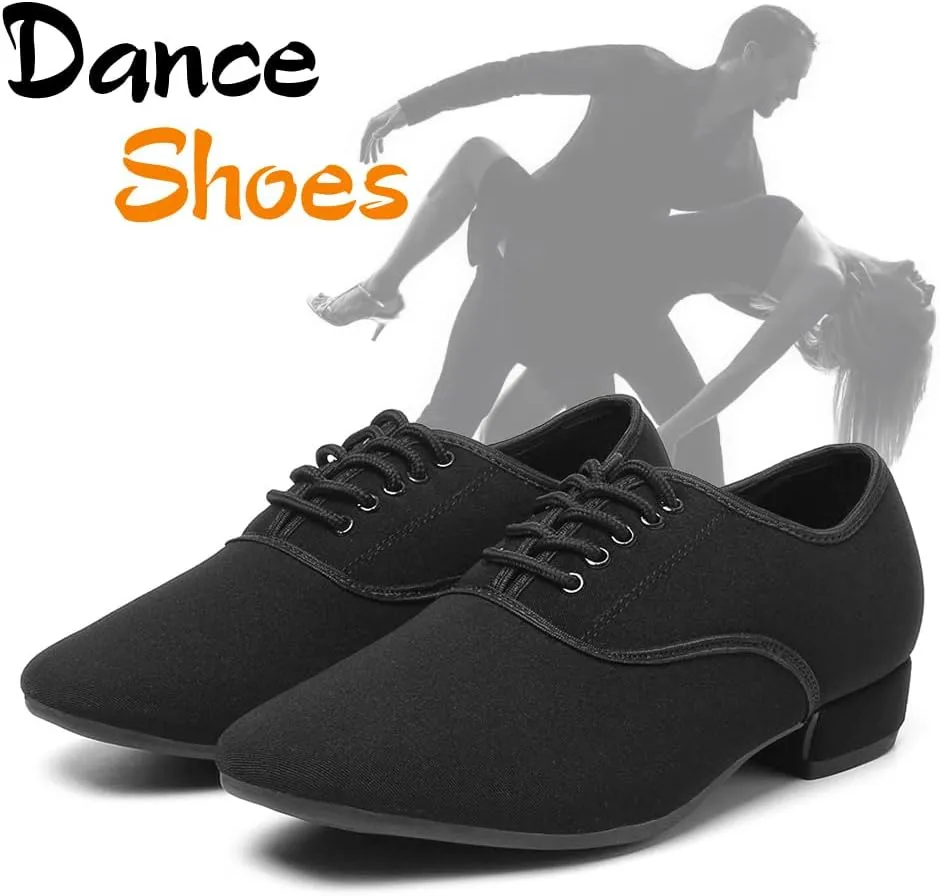 Men's Style Ballroom Tango Latin Dance Shoes Jazz Modern Black Social Dance Shoe Soft Outsole,Model M2