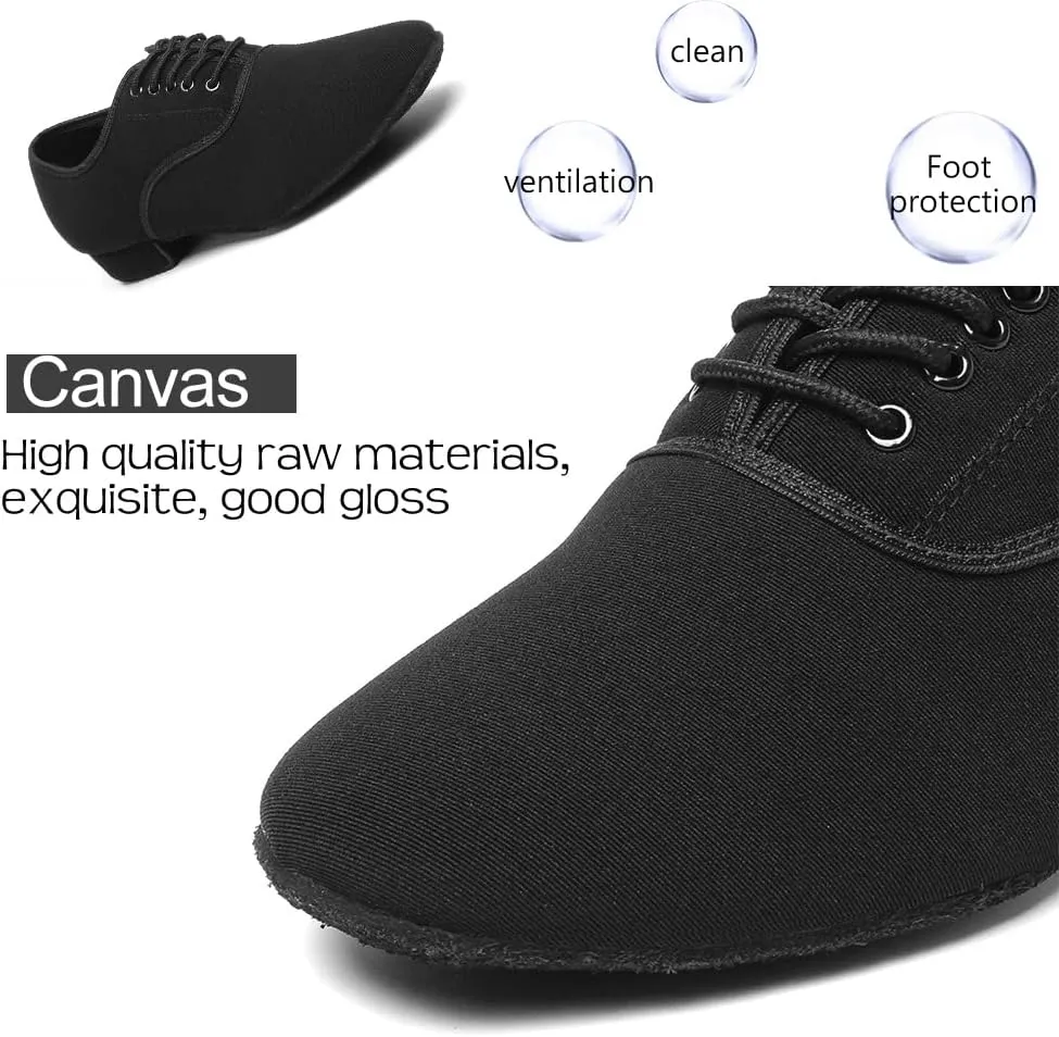 Men's Style Ballroom Tango Latin Dance Shoes Jazz Modern Black Social Dance Shoe Soft Outsole,Model M2