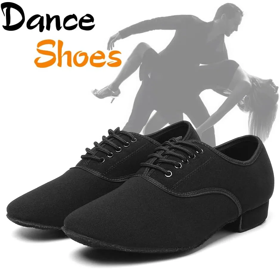 Men's Style Ballroom Tango Latin Dance Shoes Jazz Modern Black Social Dance Shoe Soft Outsole,Model M2