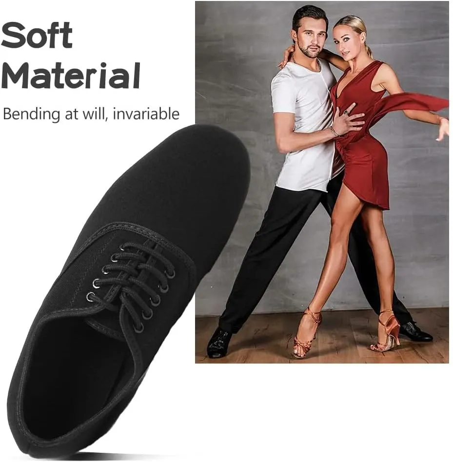 Men's Style Ballroom Tango Latin Dance Shoes Jazz Modern Black Social Dance Shoe Soft Outsole,Model M2