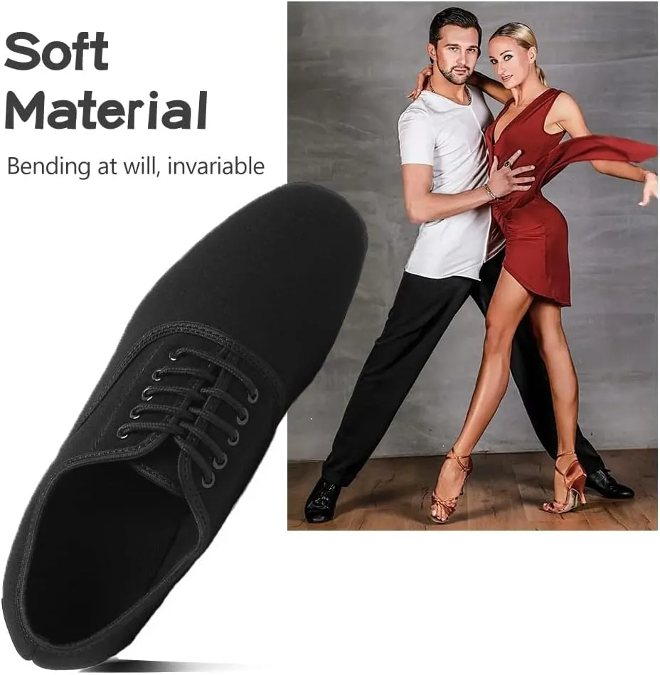 Men's Style Ballroom Tango Latin Dance Shoes Jazz Modern Black Social Dance Shoe Soft Outsole,Model M2