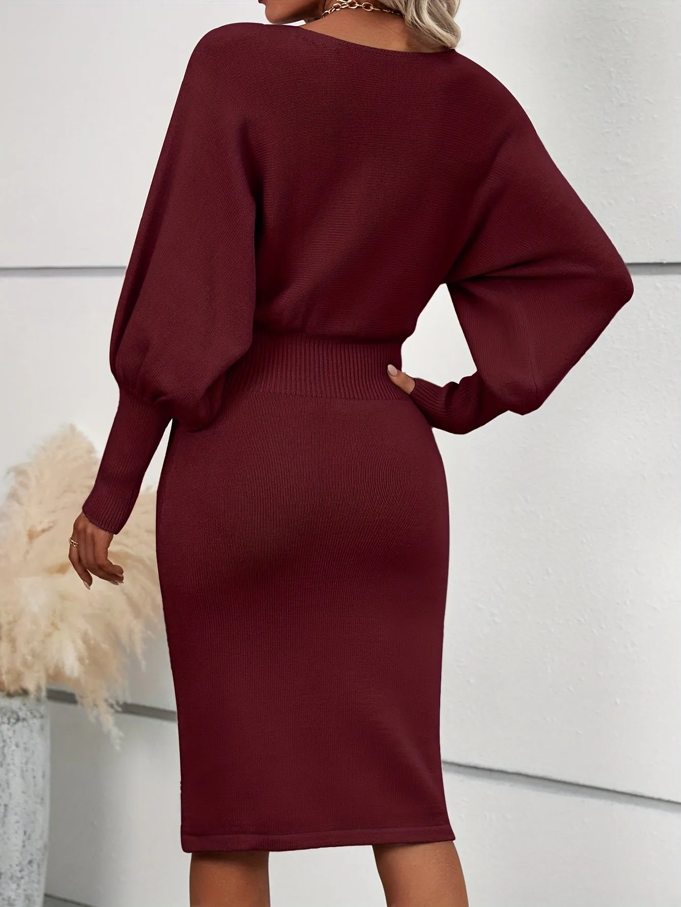 Octavia  Ribbed Knit Midi Dress
