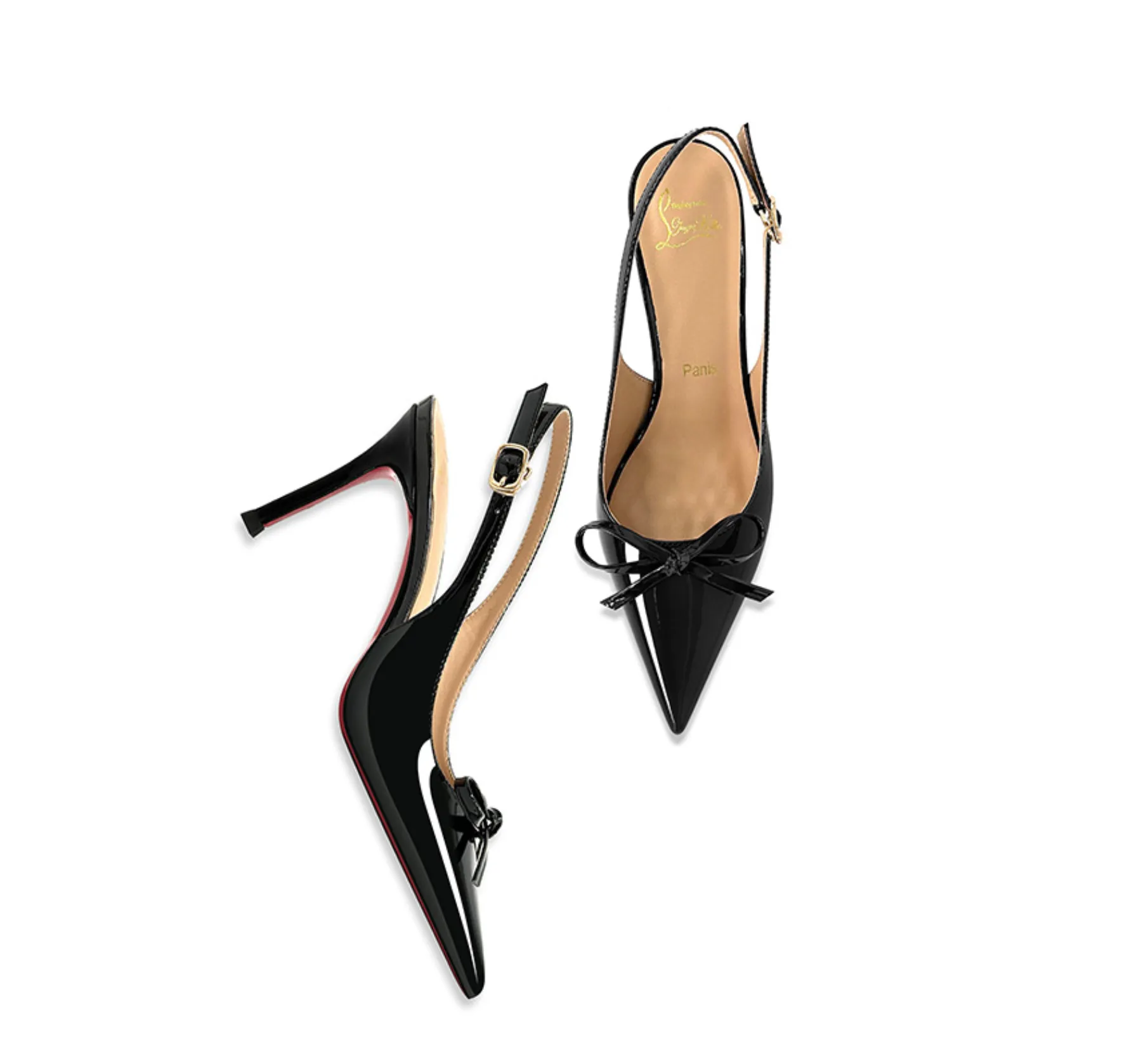 Patent Leather Bow Slingback Pumps – RUBY