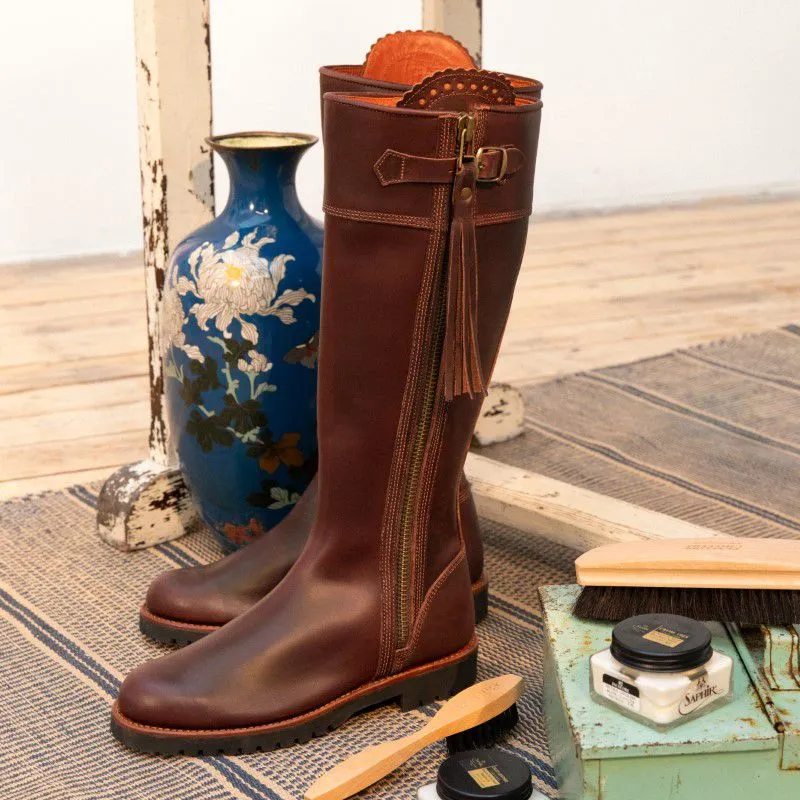 Penelope Chilvers Long Tassel Ladies Leather Boot - Conker