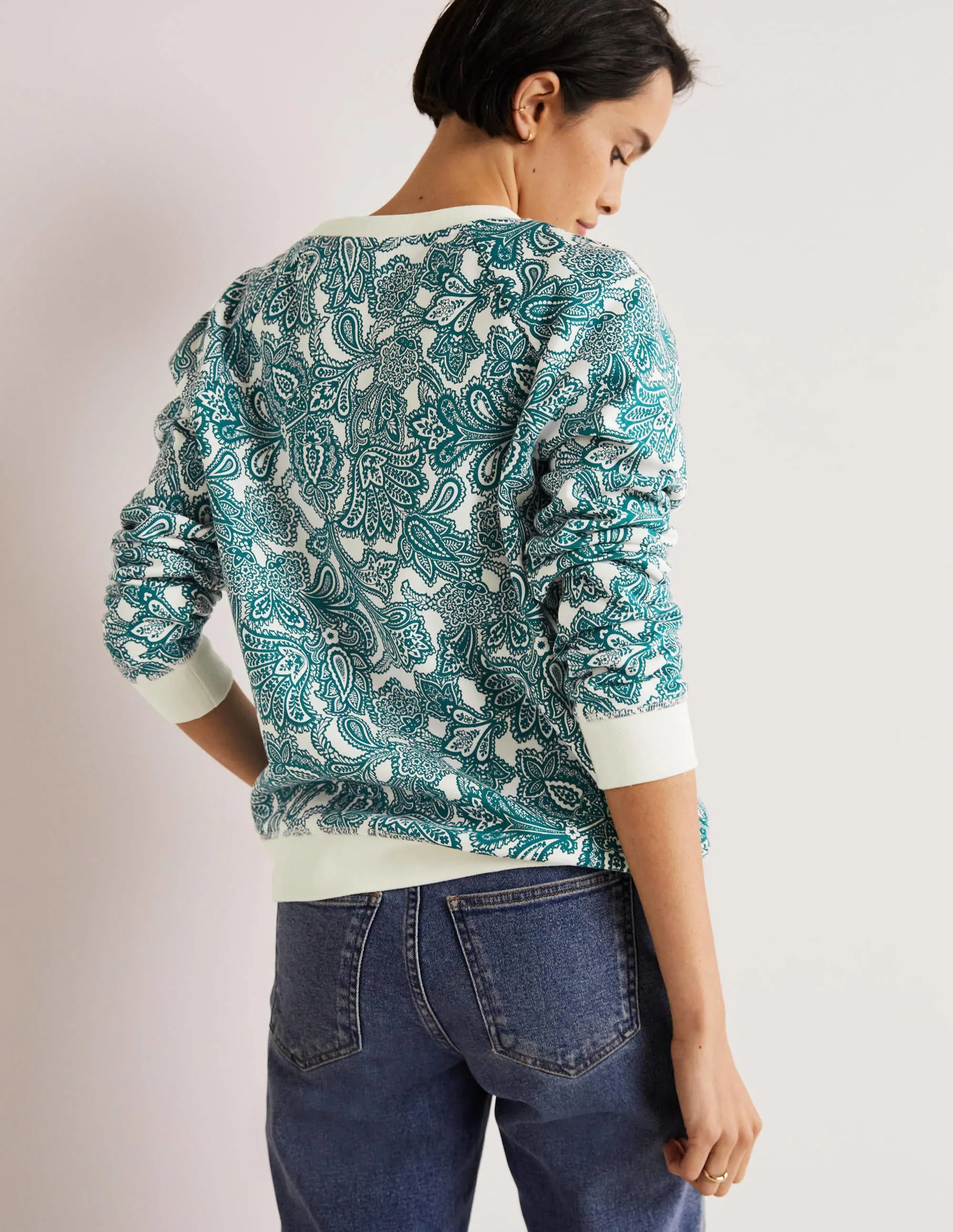 Printed Cotton Sweatshirt-Chesapeake Bay, Paisley Bud