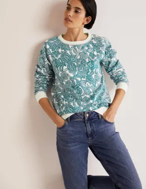 Printed Cotton Sweatshirt-Chesapeake Bay, Paisley Bud