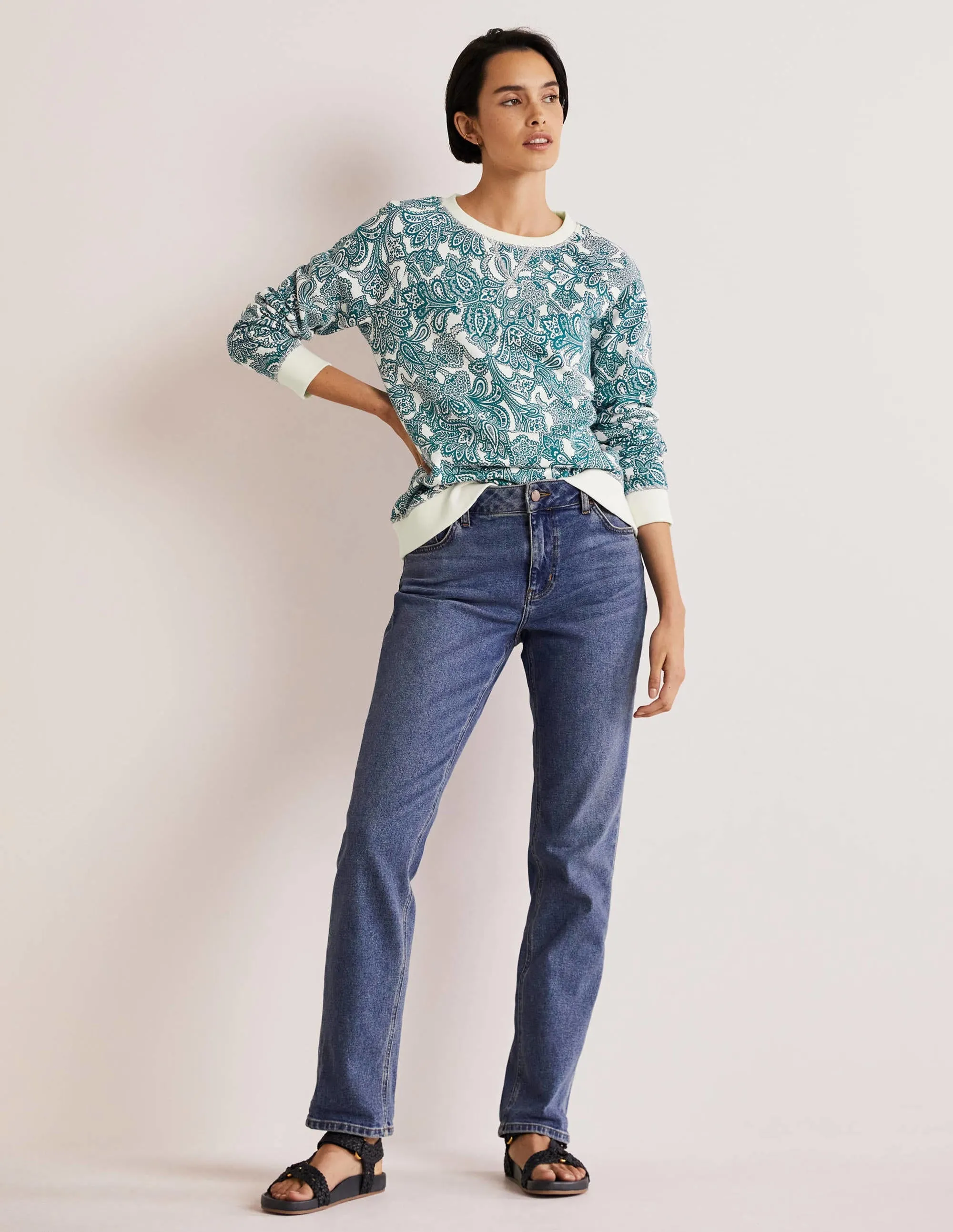 Printed Cotton Sweatshirt-Chesapeake Bay, Paisley Bud