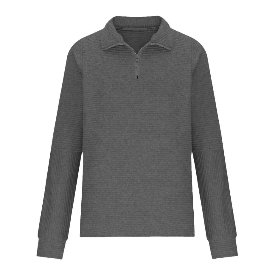Raven  Textured Zip Collar Jumper