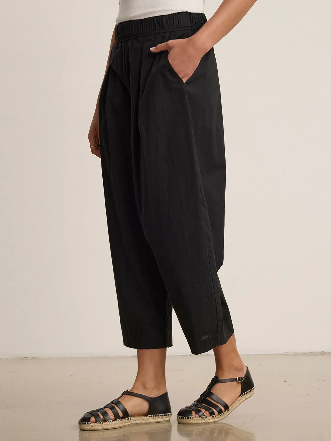 Sophia Poplin Pant - Black