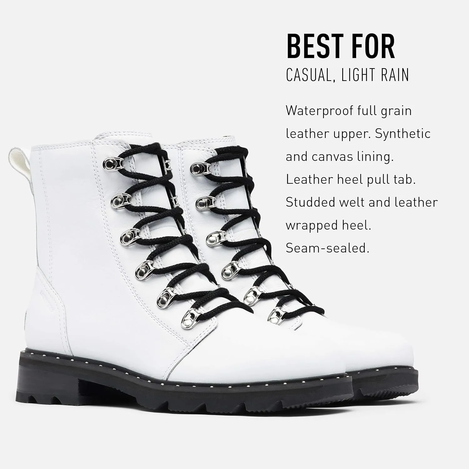 Sorel Women's Lennox Lace Rain Boot  Waterproof Leather Boots