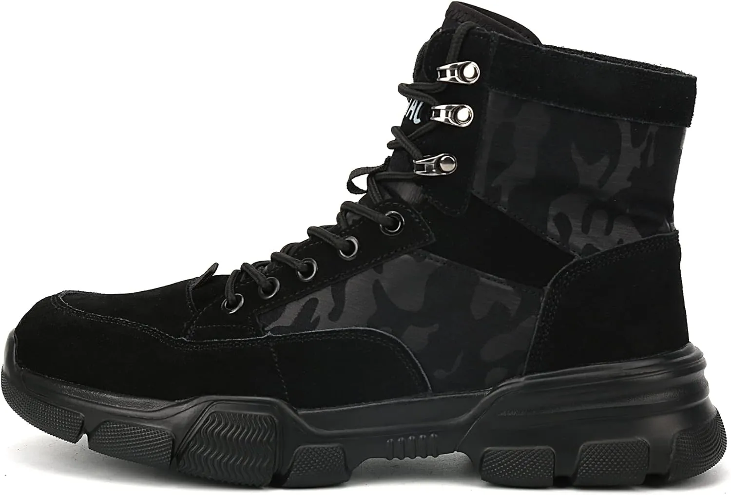 Steel Toe Work Safety Boots, Lightweight Mid-cut Industry Construction Composite Sneakers
