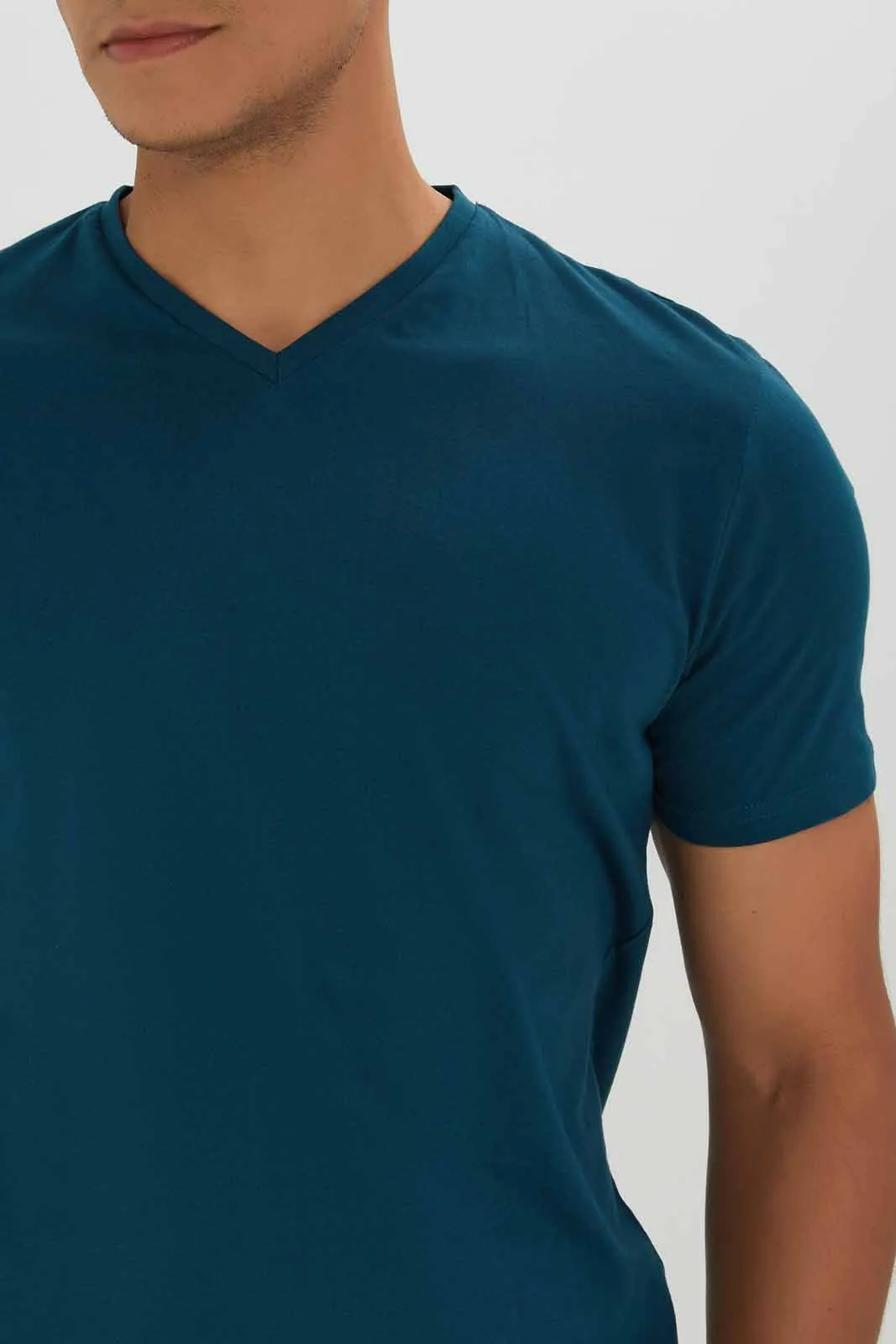Teal V-Neck T-Shirt