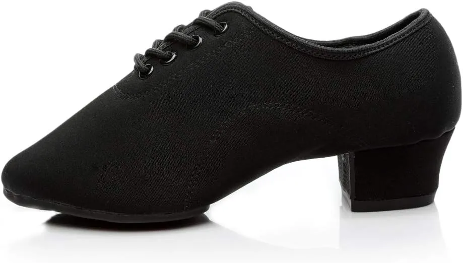 TINRYMX Women Latin Dance Practice Shoes Lace up with Closed Toe Modern Jazz Teaching Oxford Dance Shoes Low Heel,WZSP-NJB