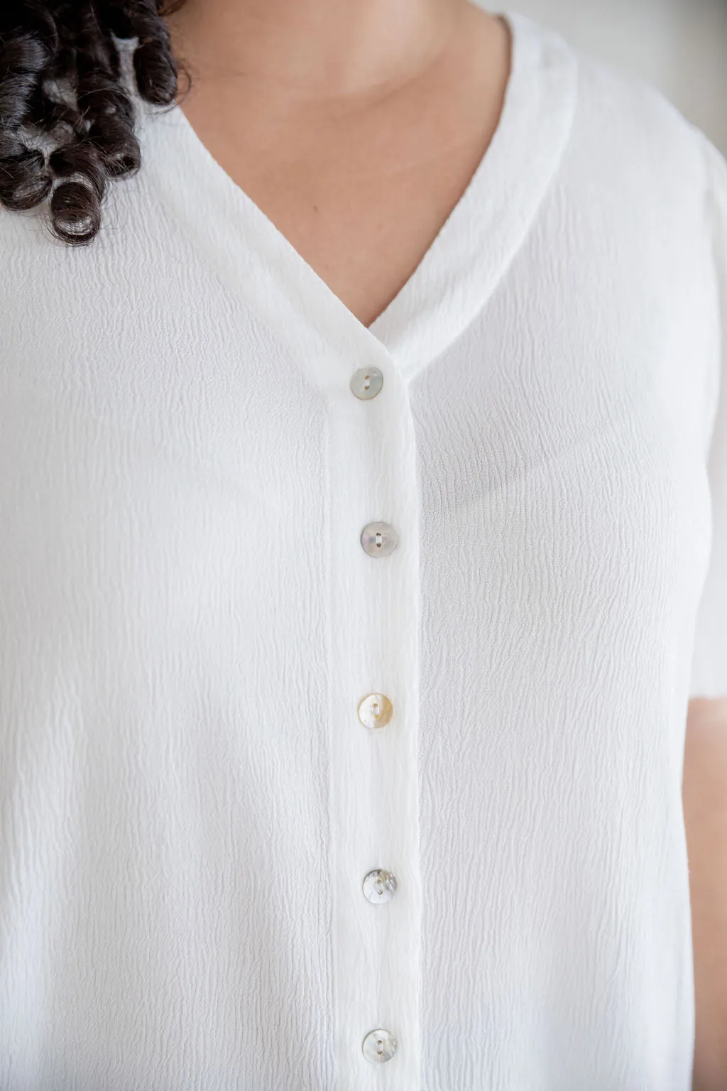 Winona Short Sleeve Blouse in White