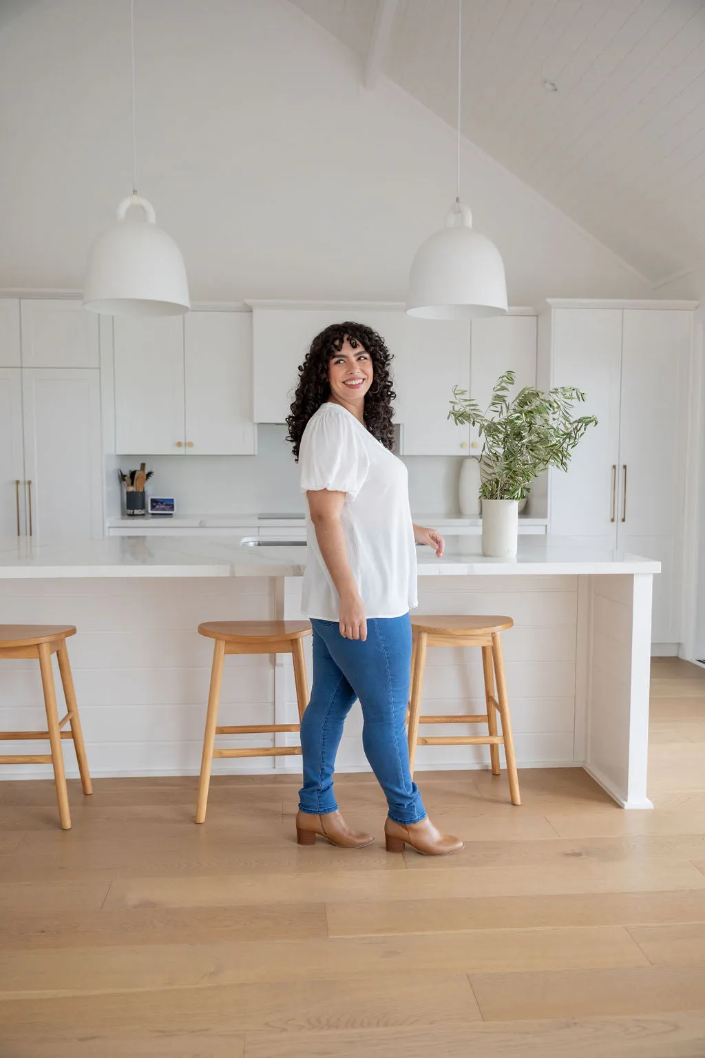 Winona Short Sleeve Blouse in White