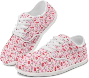 Women's Art Print Barefoot Cozy Non-Slip Wide Toe Box Breathable Mesh Tennis Shoes Zero Drop Walking Shoes for Teen Girls US 6-13.5
