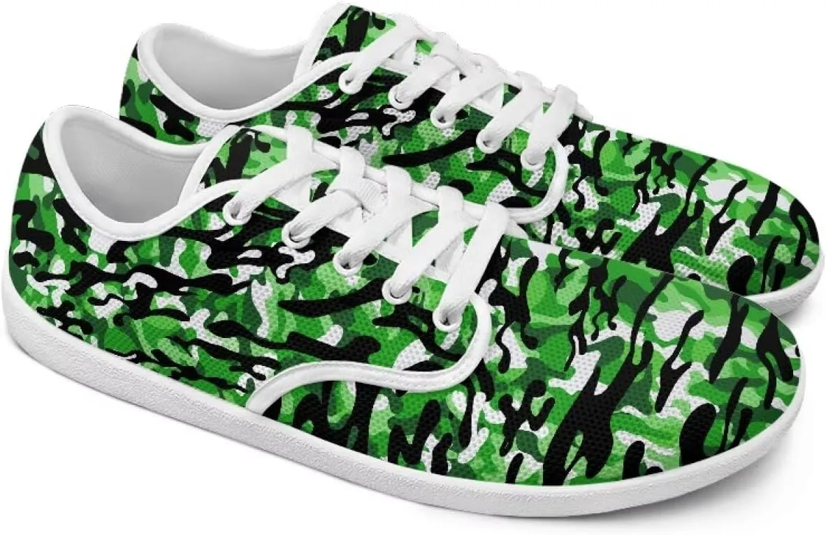 Women's Art Print Barefoot Cozy Non-Slip Wide Toe Box Breathable Mesh Tennis Shoes Zero Drop Walking Shoes for Teen Girls US 6-13.5