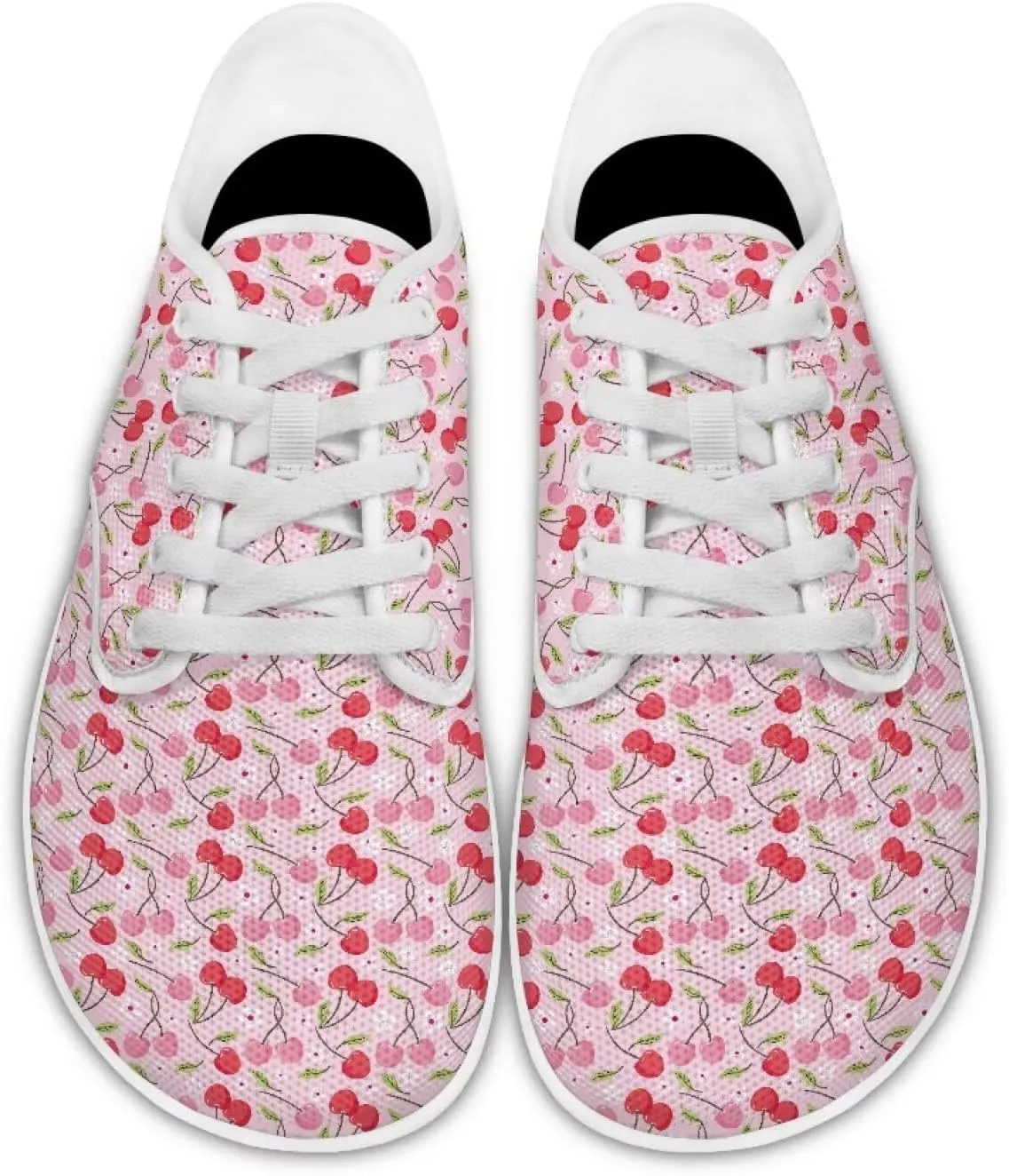 Women's Art Print Barefoot Cozy Non-Slip Wide Toe Box Breathable Mesh Tennis Shoes Zero Drop Walking Shoes for Teen Girls US 6-13.5