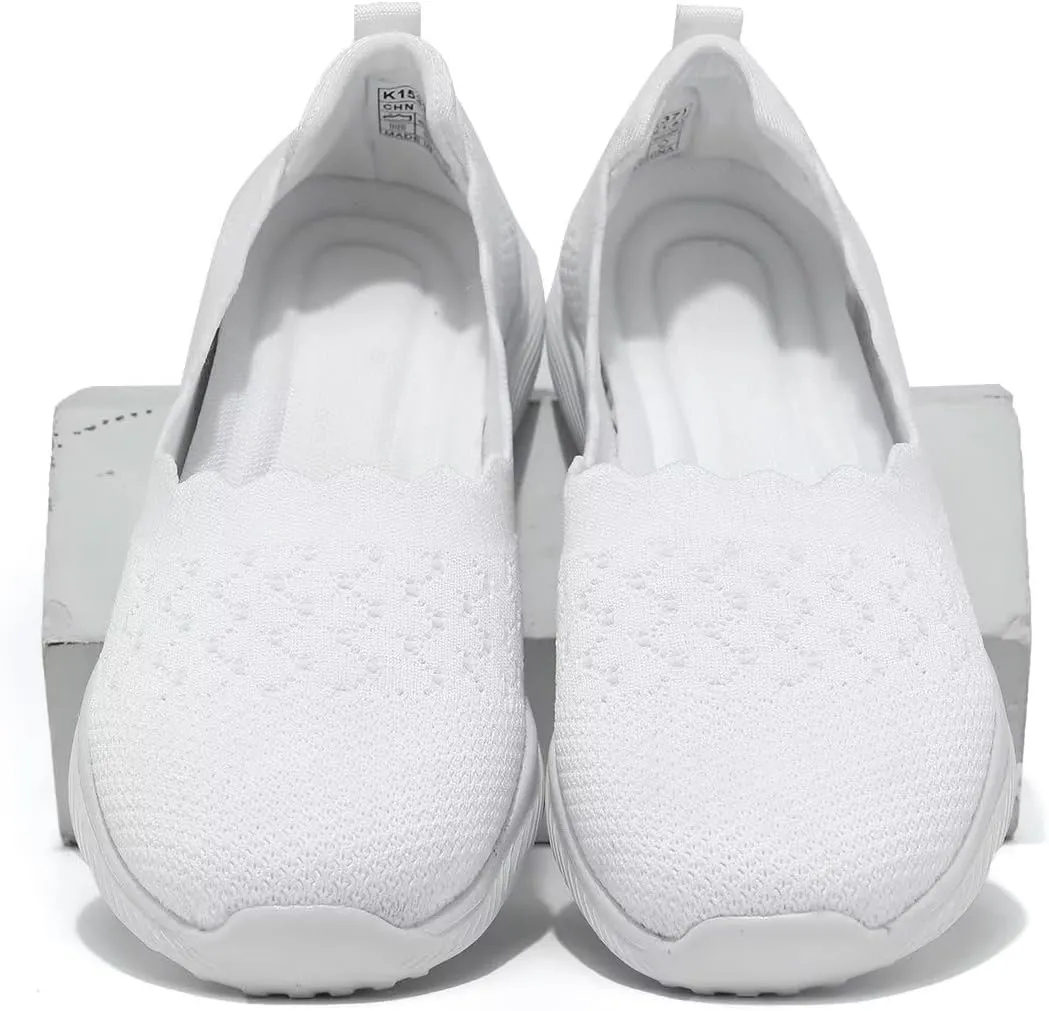 Womens Slip on Loafer Shoes Ladies Flats Dress Clothes Shoes Ballet Nurse Walking Sneakers Mesh Soft Sole Lightweight