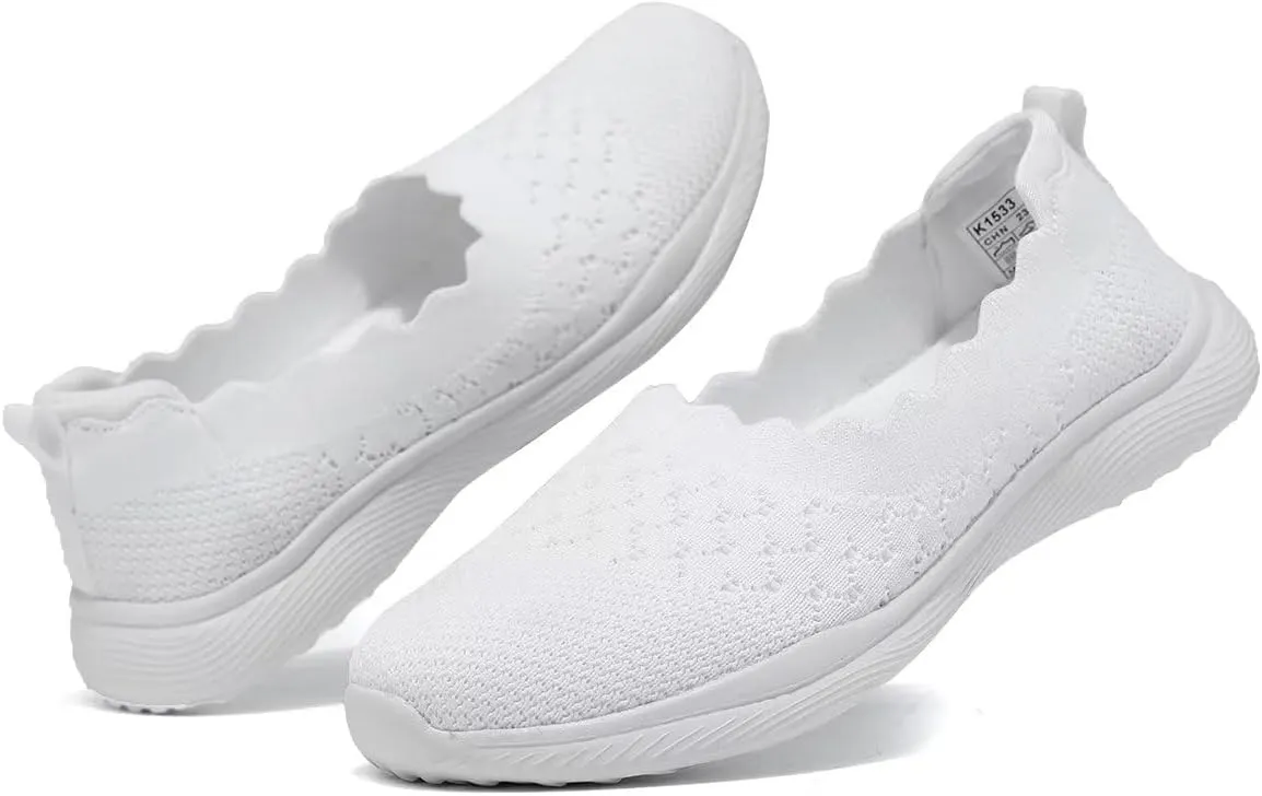 Womens Slip on Loafer Shoes Ladies Flats Dress Clothes Shoes Ballet Nurse Walking Sneakers Mesh Soft Sole Lightweight